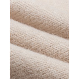 Plus Size, Women's Oversized Elegant Sweater - Winter Warm Round Neck Long Sleeve Cable- Texture Sweater for Fall & Winter, Cozy Casual to Formal Outfits, Plus Size Available (Hand Washable) - Versatile Everyday & Special Occasion Sweater