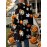 Plus Size - Plus Size Women'S Halloween Pumpkin Print Cardigan - Casual Long Sleeve with Ghosts, Bats & Autumn Leaves Design, Black & Orange, Perfect for Fall & Winter, Halloween Costume