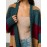 Plus Size, Women's Plus Size Autumn/Winter Striped Design Cardigan Sweater