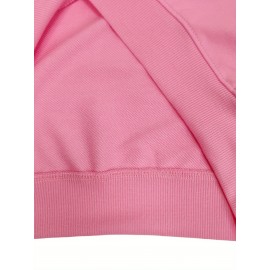 Women's Red joyful Face & Smile Letter Print Sweatshirt - Soft Machine-Washable Polyester Crew Neck Long Sleeve Casual Pullover for Fall Winter, Cozy Everyday Lounge Wear, Comfortable Fit