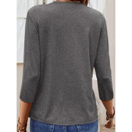 Women'S Casual V-Neck T-Shirt with 