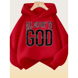 Women's Hoodie - Rich Red Religious Apparel Sweatshirt, Machine Washable Polyester Pullover for Church, Casual Attire & Cold Weather - Fall/Winter Clothing
