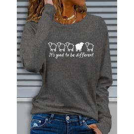 Women's Casual Long Sleeve Crew Neck T-Shirt - Soft Machine-Washable Fabric, Cozy Fall & Winter Top with 